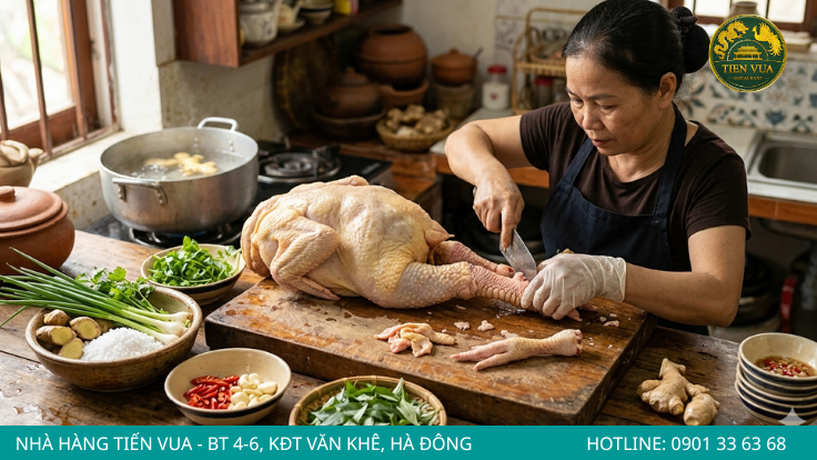 Sơ chế gà bằng muối, gừng và rượu giúp khử mùi hôi hiệu quả
