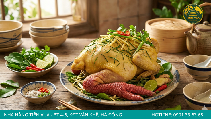 Gà Đông Tảo hấp sả lá chanh thơm dịu, giữ trọn vị ngọt nguyên bản