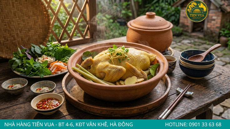 Gà Đông Tảo hấp chín đạt chuẩn có da vàng bóng và thịt mềm mọng nước